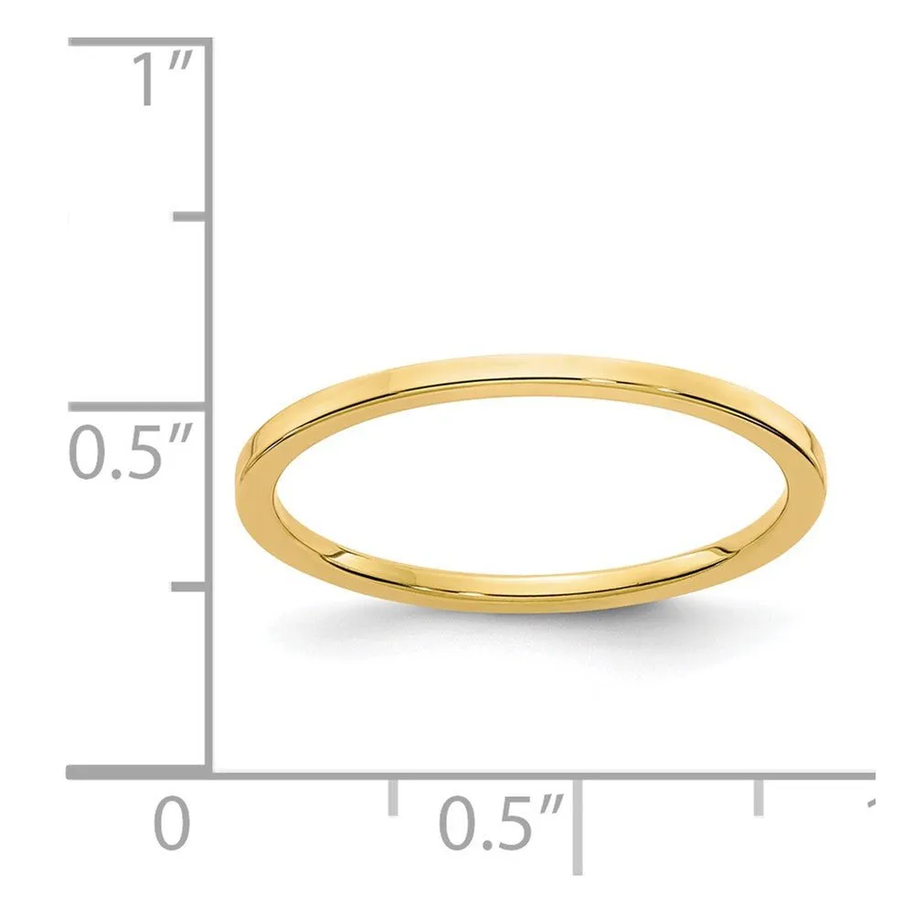 Polished Flat Stackable 14k Gold Band