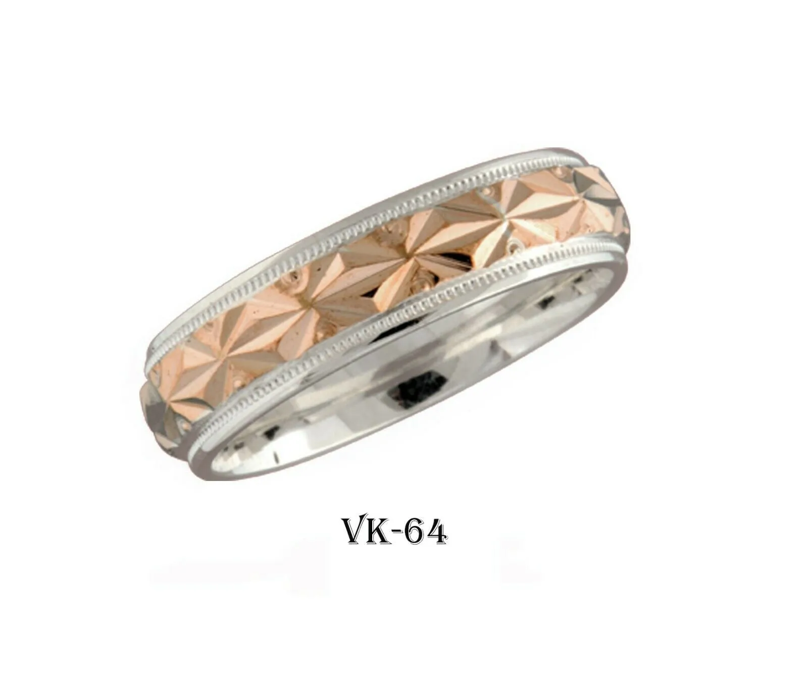 Elegant Modern Flat Court Finish Ladies 14k Solid Gold Ring VK64v