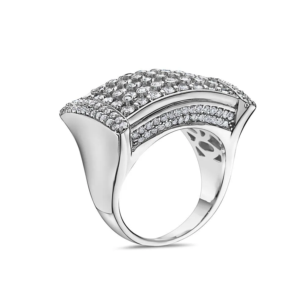 14K White Gold Men's Ring with 4.75 CT Diamonds