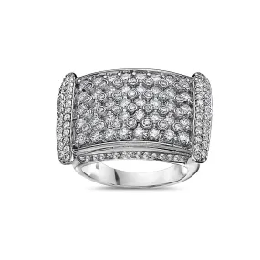 14K White Gold Men's Ring with 4.75 CT Diamonds