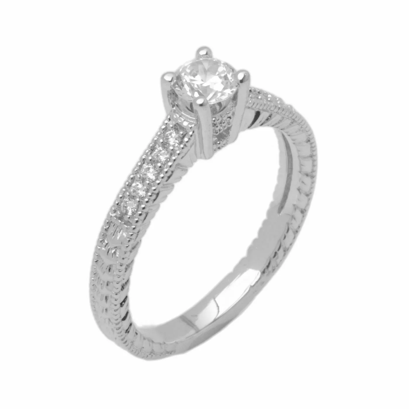 18k Solid Gold Elegant Ladies Modern Cluster Round Solitaire Ring D2013v