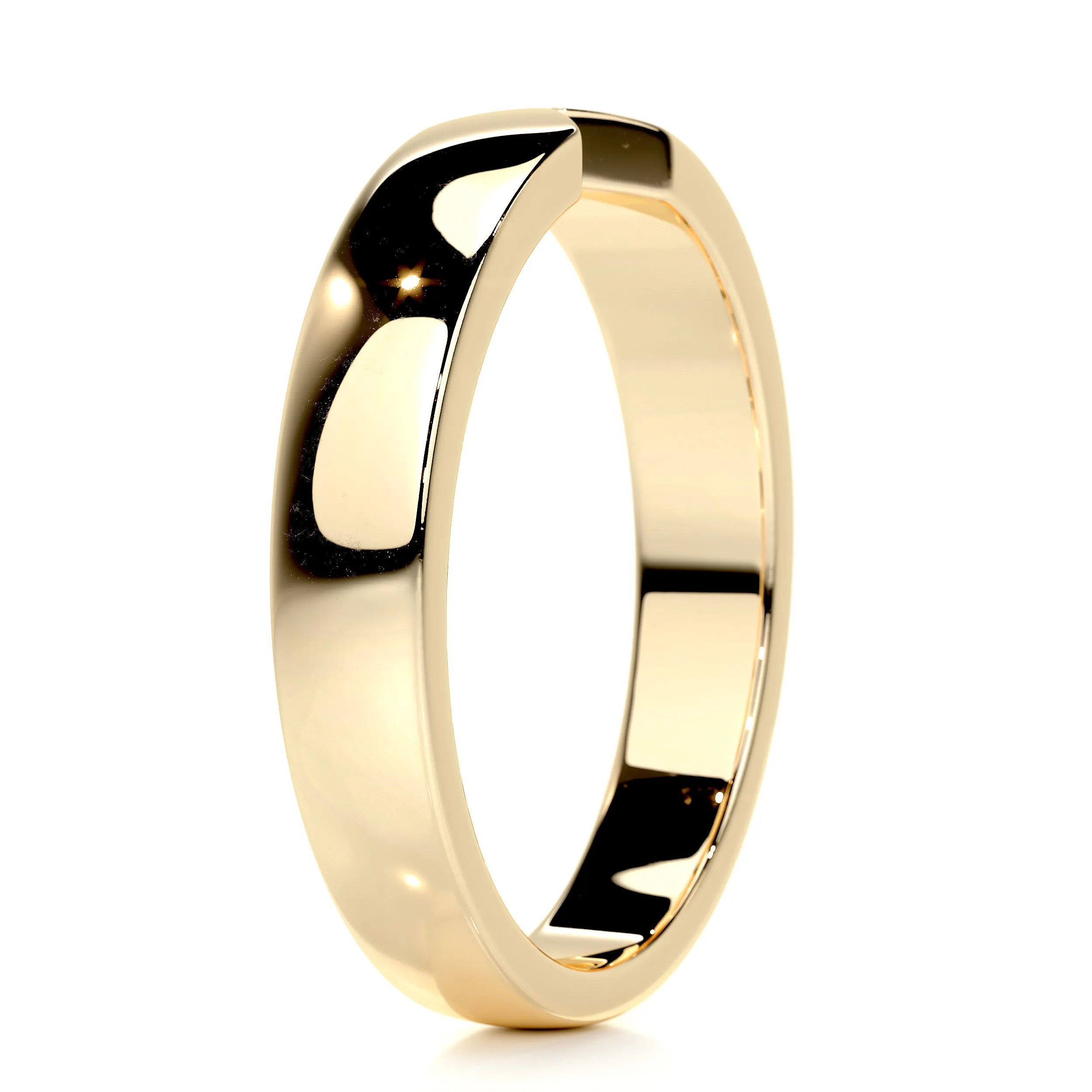 18K Yellow Gold Men's Wedding Band - David