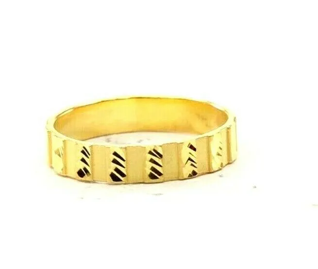 22k Ring Solid Gold ELEGANT Charm Classic Ladies Band RESIZABLE r2040mon