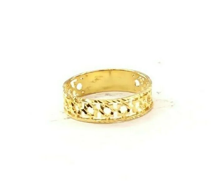 22k Ring Solid Gold ELEGANT Charm Classic Ladies Star Band RESIZABLE r2074mon