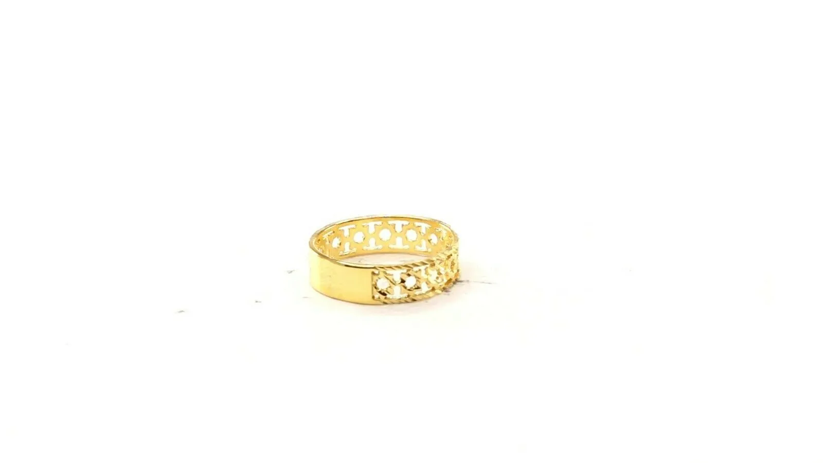 22k Ring Solid Gold ELEGANT Charm Classic Ladies Star Band RESIZABLE r2074mon