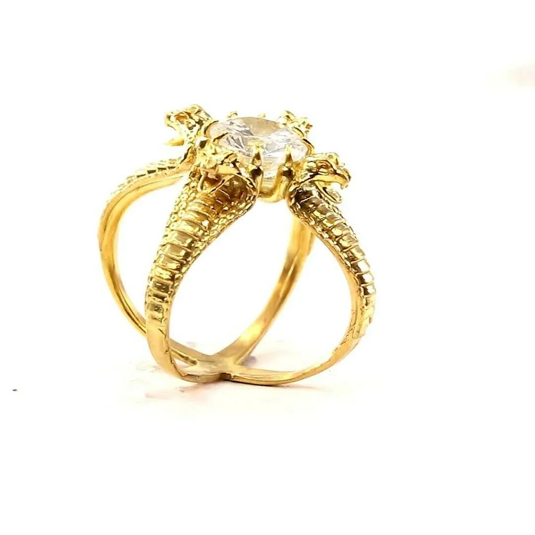 22k Ring Solid Gold ELEGANT Charm Ladies 4 Sided Band SIZE 9 RESIZABLE r2196