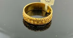 22k Gold Ring for Women - Elegant Solid Gold Charm Band, Size 11.25 (Resizable)