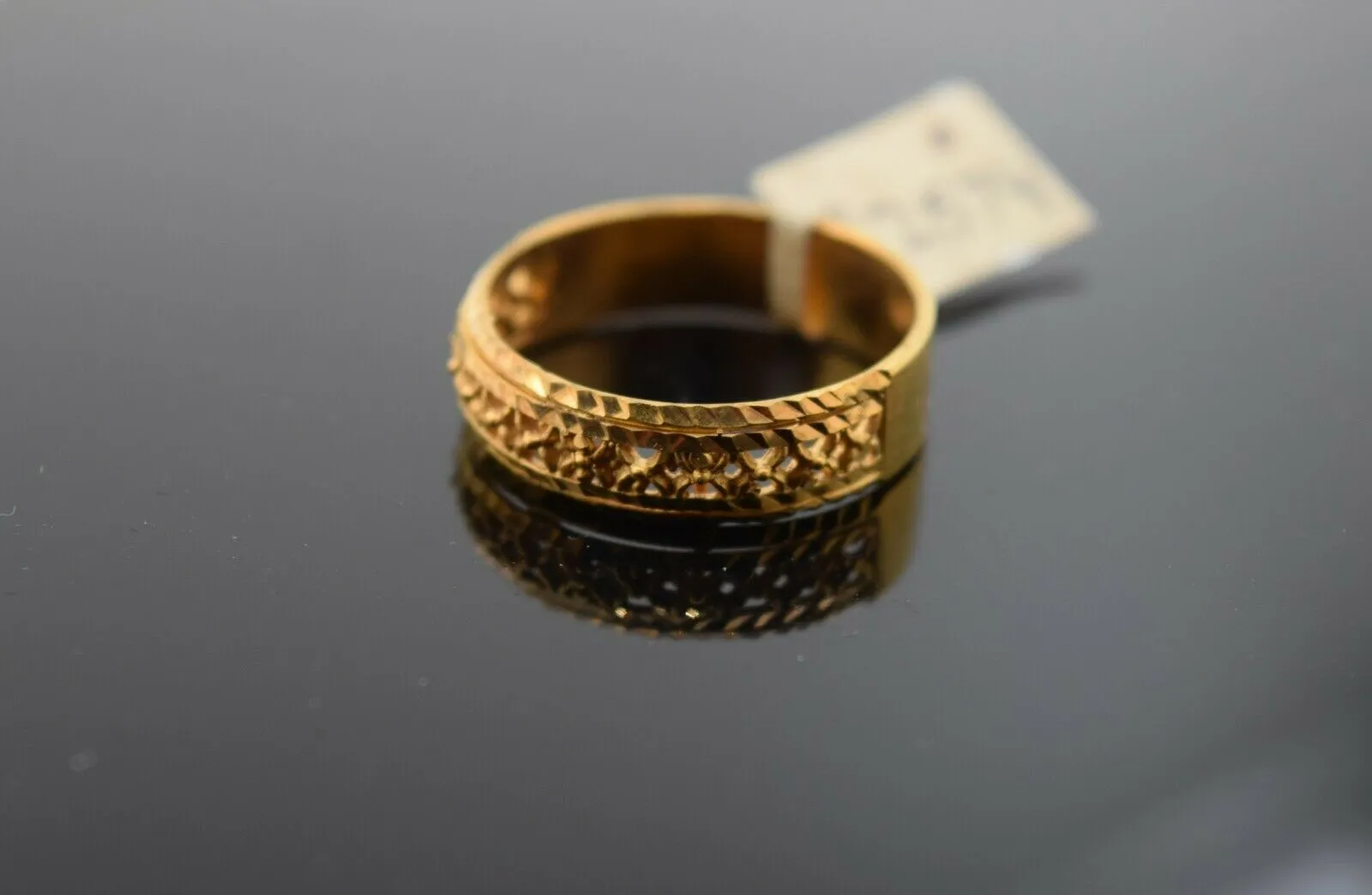 22k Gold Ring for Women - Elegant Solid Gold Charm Band, Size 11.25 (Resizable)