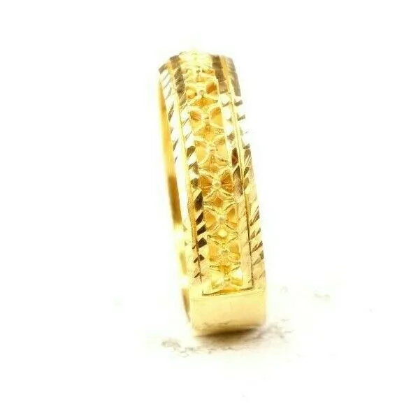 22k Gold Ring for Women - Elegant Solid Gold Charm Band, Size 11.25 (Resizable)