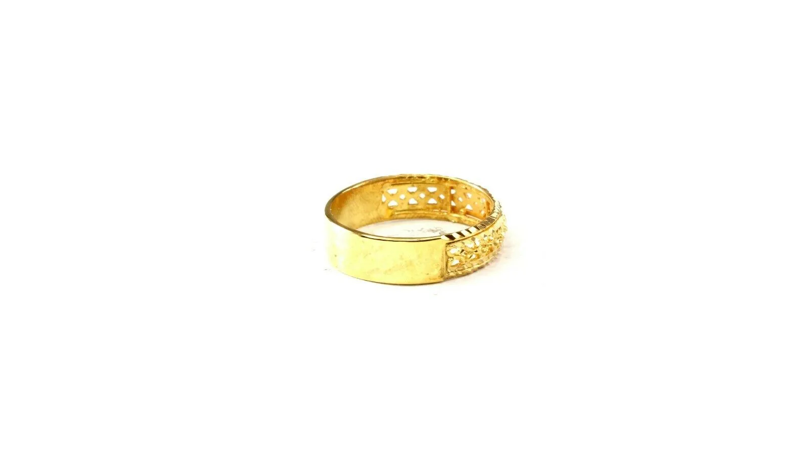 22k Gold Ring for Women - Elegant Solid Gold Charm Band, Size 11.25 (Resizable)