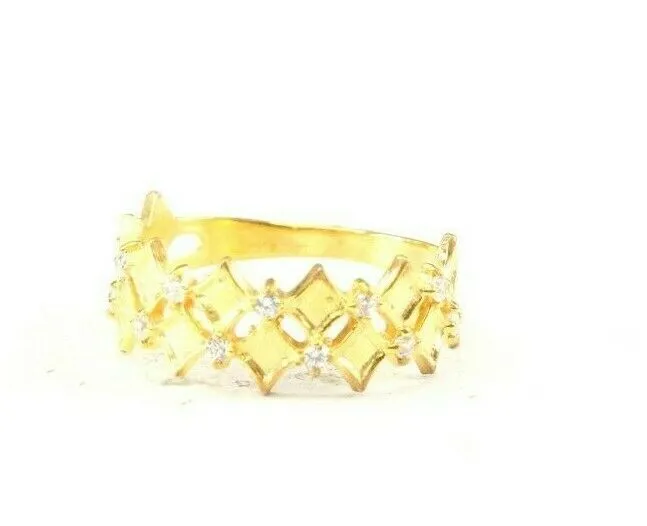 22k Ring Solid Gold ELEGANT Charm Ladies Band SIZE 7.5 RESIZABLE r2539mon