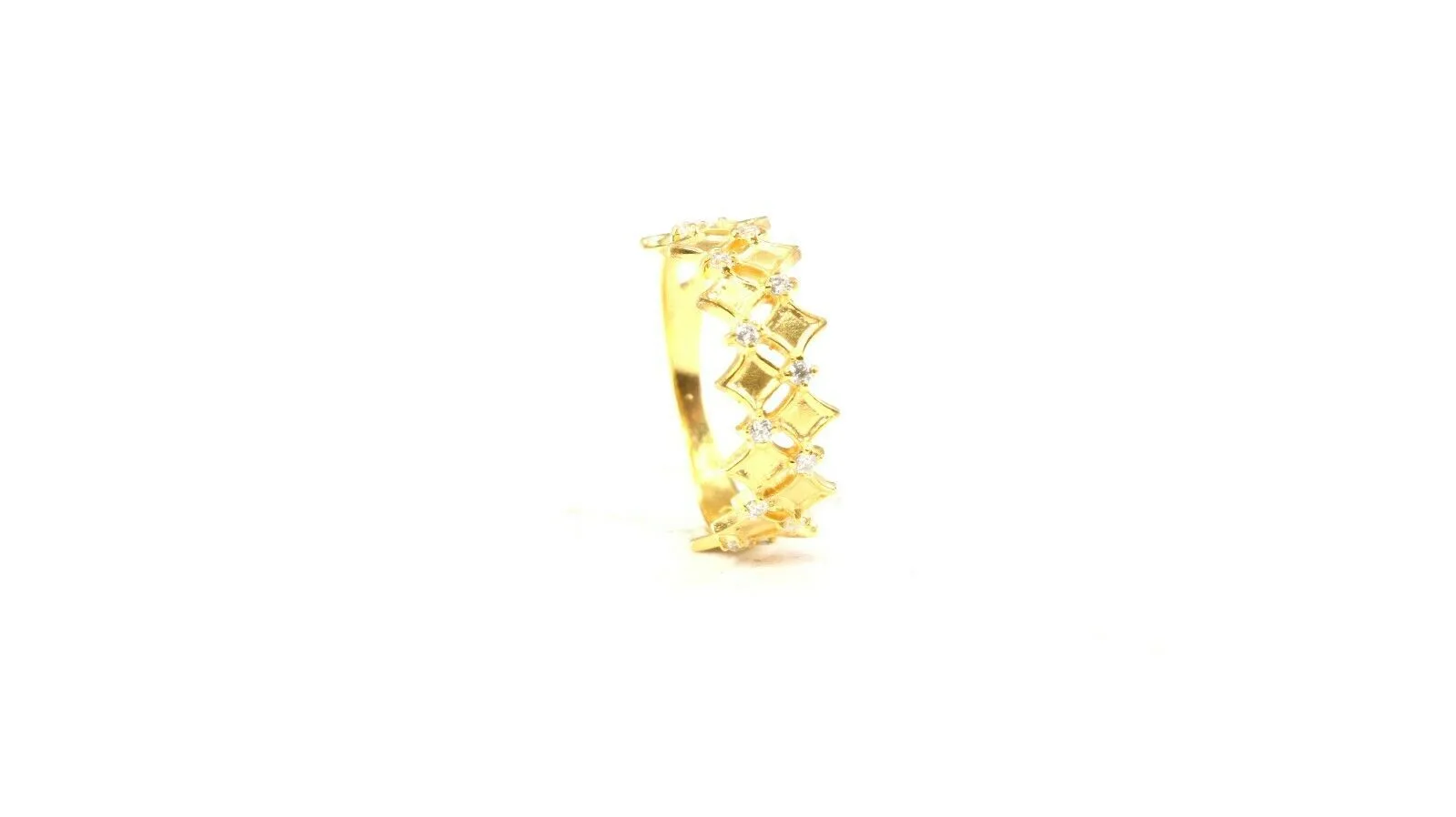 22k Ring Solid Gold ELEGANT Charm Ladies Band SIZE 7.5 RESIZABLE r2539mon