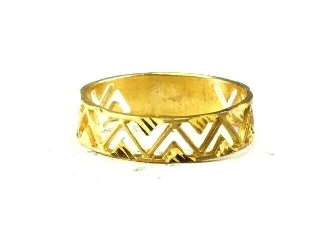 22k Ring Solid Gold ELEGANT Charm Ladies Band SIZE 7.5 RESIZABLE r2554mon