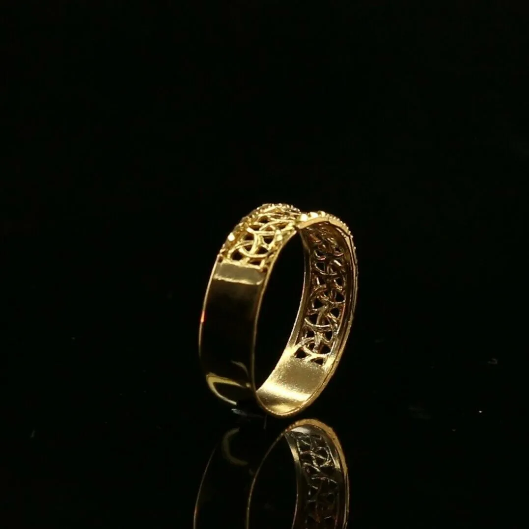 22k Ring Solid Gold Elegant Diamond Cut Design Ladies Ring Size R2053 mon