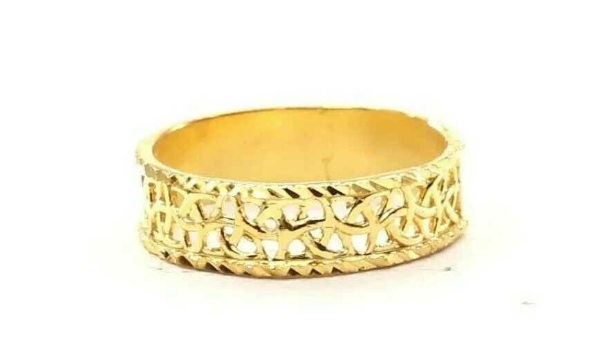 22k Ring Solid Gold Elegant Diamond Cut Design Ladies Ring Size R2053 mon