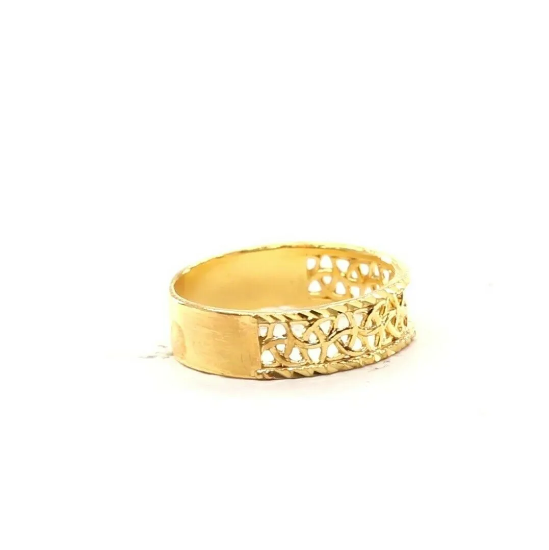 22k Ring Solid Gold Elegant Diamond Cut Design Ladies Ring Size R2053 mon