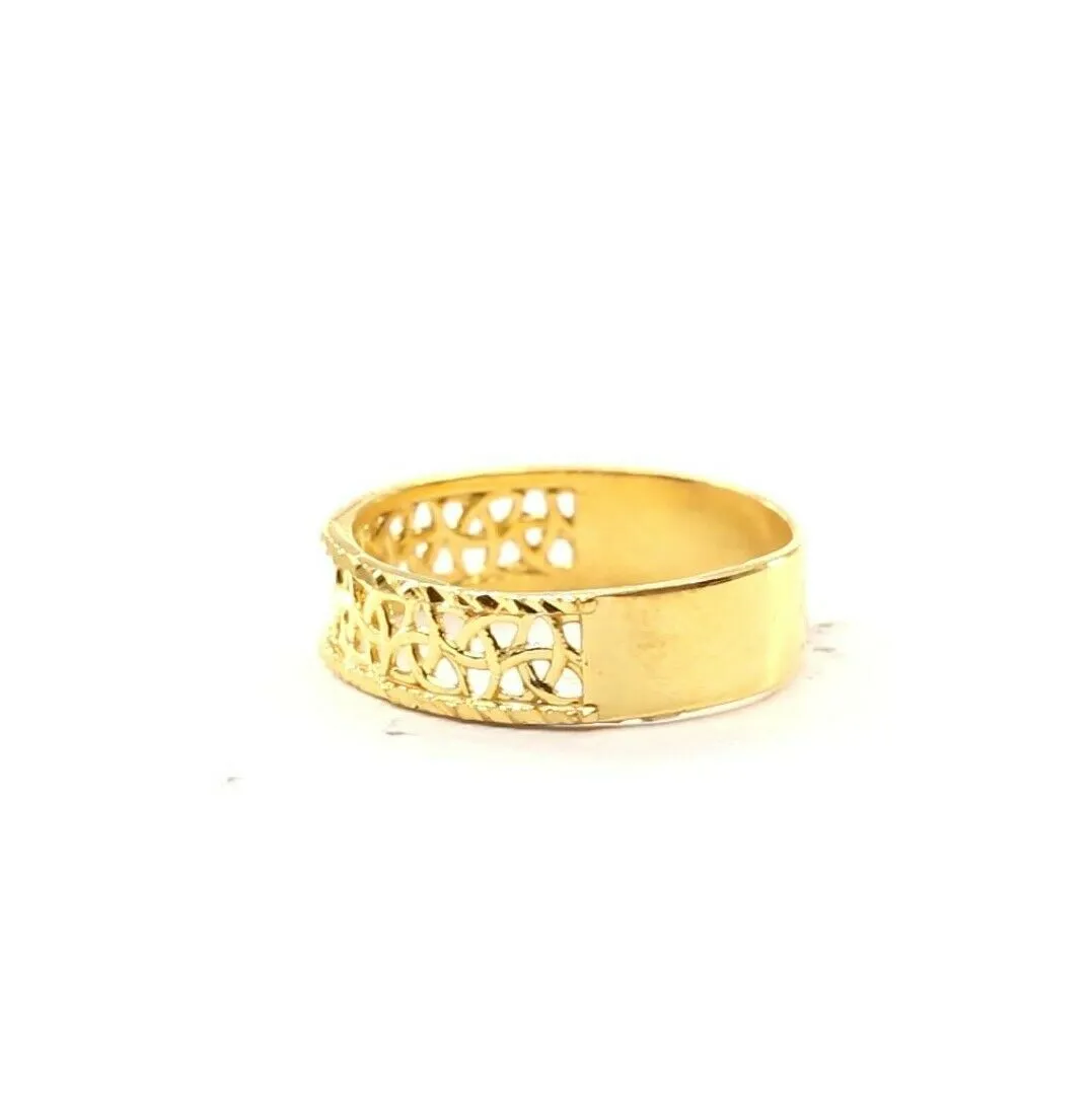 22k Ring Solid Gold Elegant Diamond Cut Design Ladies Ring Size R2053 mon