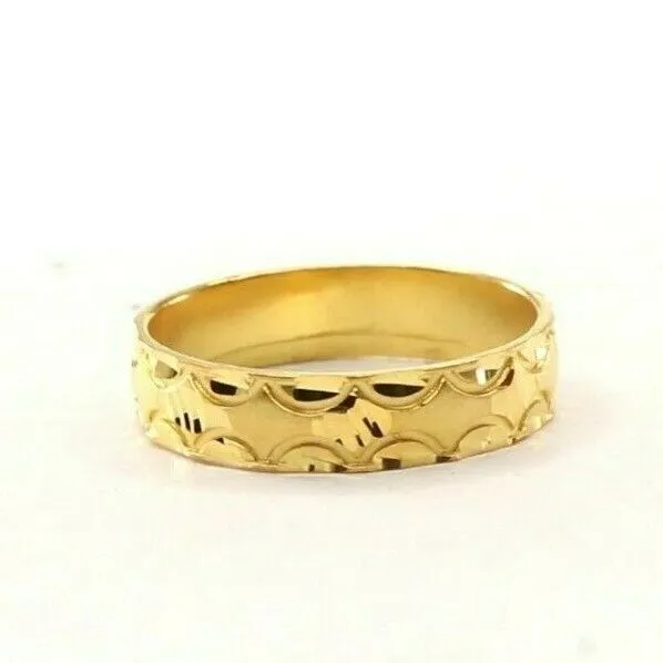 22k Ring Solid Gold Elegant Diamond Cut Ladies Ring Size R2056 mon