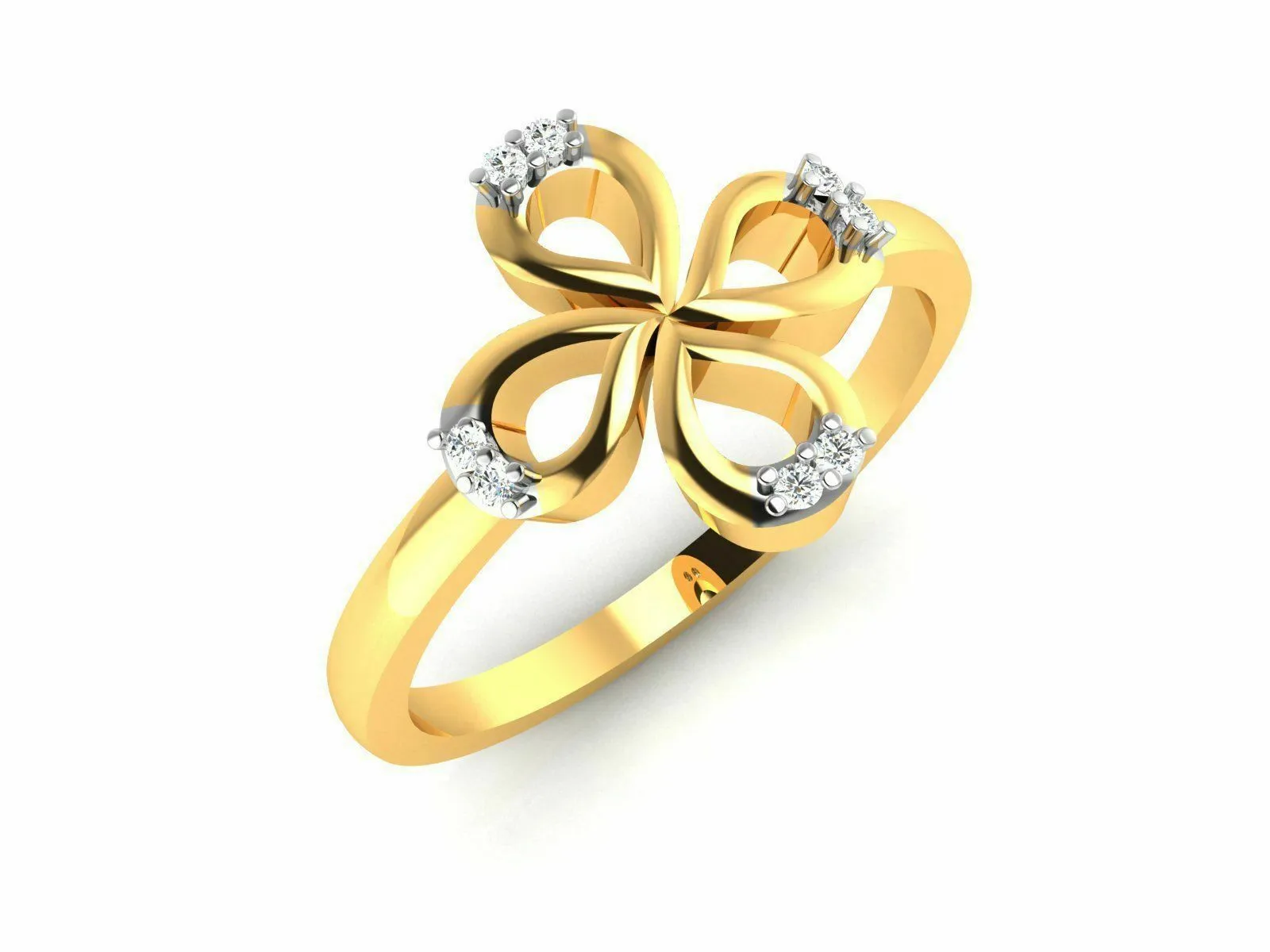 22k Ring Solid Gold Ladies Jewelry Modern Floral Design CGR28