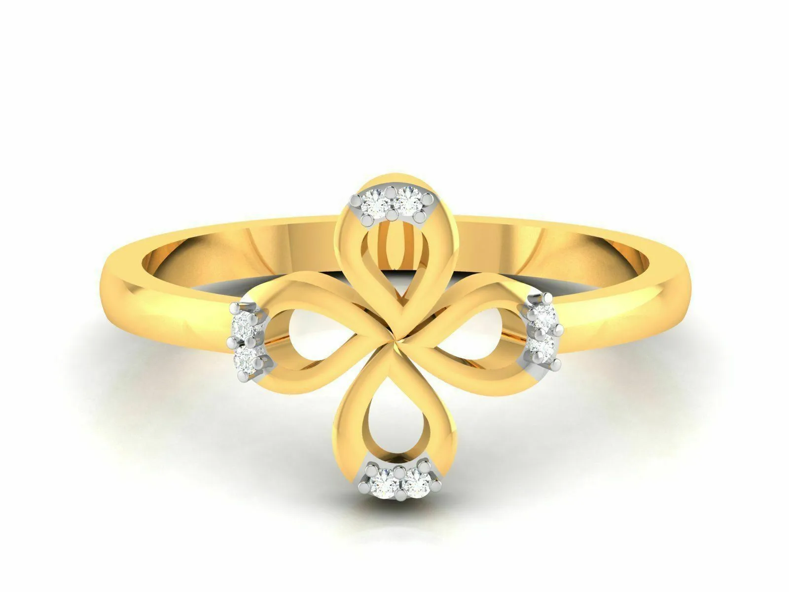 22k Ring Solid Gold Ladies Jewelry Modern Floral Design CGR28