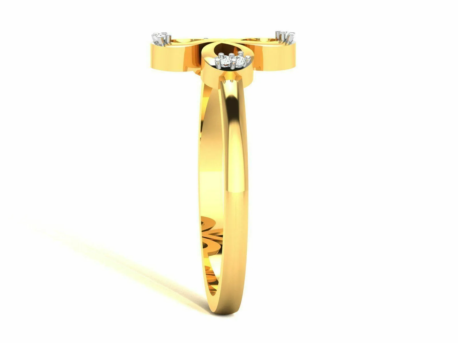 22k Ring Solid Gold Ladies Jewelry Modern Floral Design CGR28