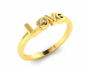 22k Ring Solid Gold Ladies Jewelry Modern Love Letter Band CGR38