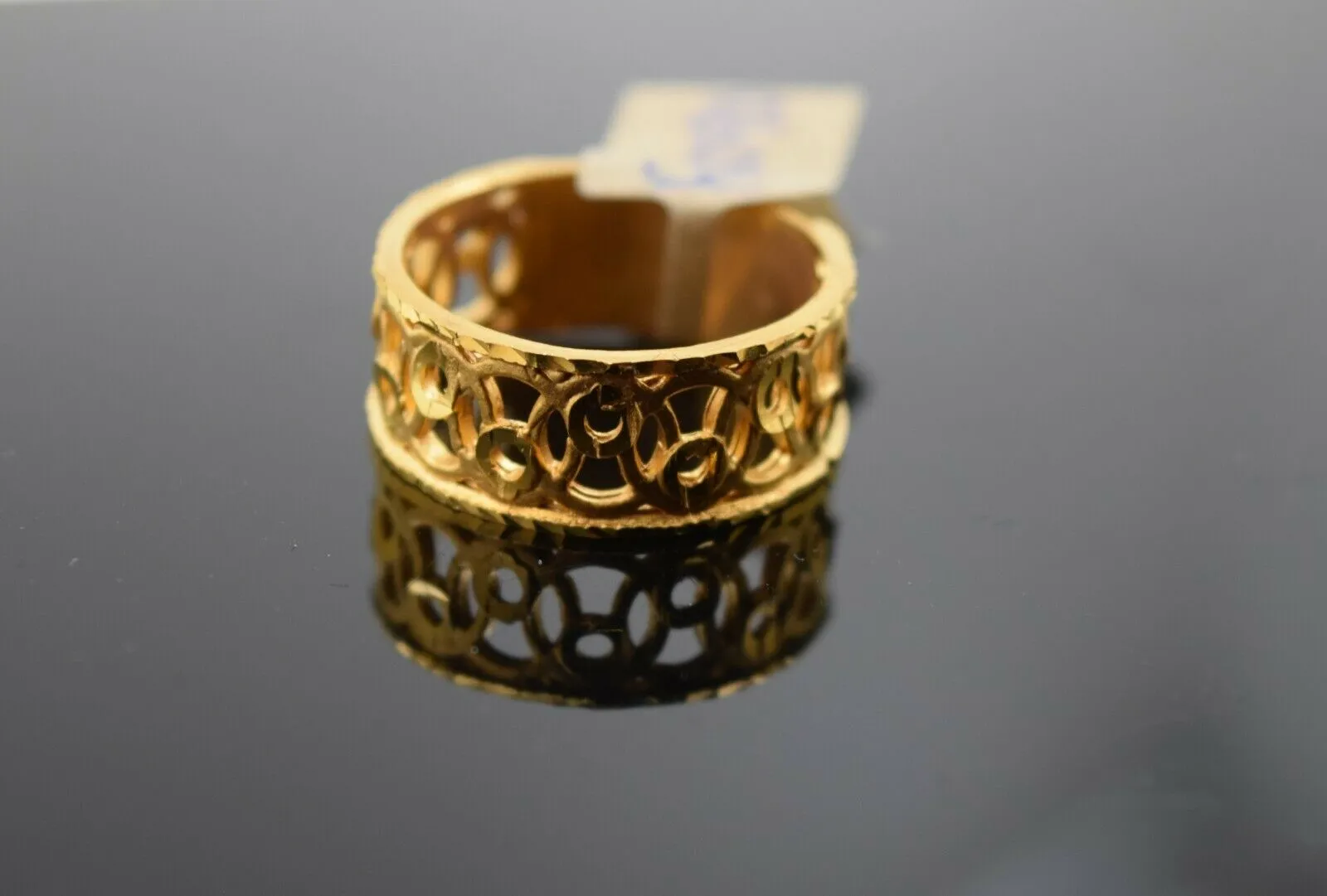 22k Ring Solid Gold Ring Ladies Jewelry Modern Filigree Design Band R3090