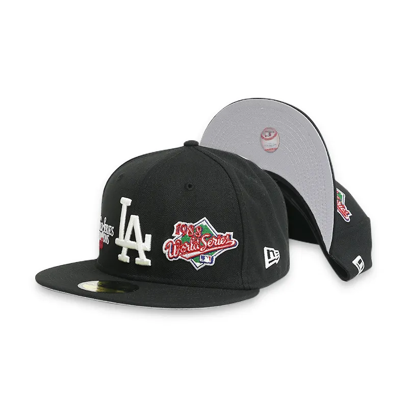 LA Dodgers WS Men's Black Fitted Hat