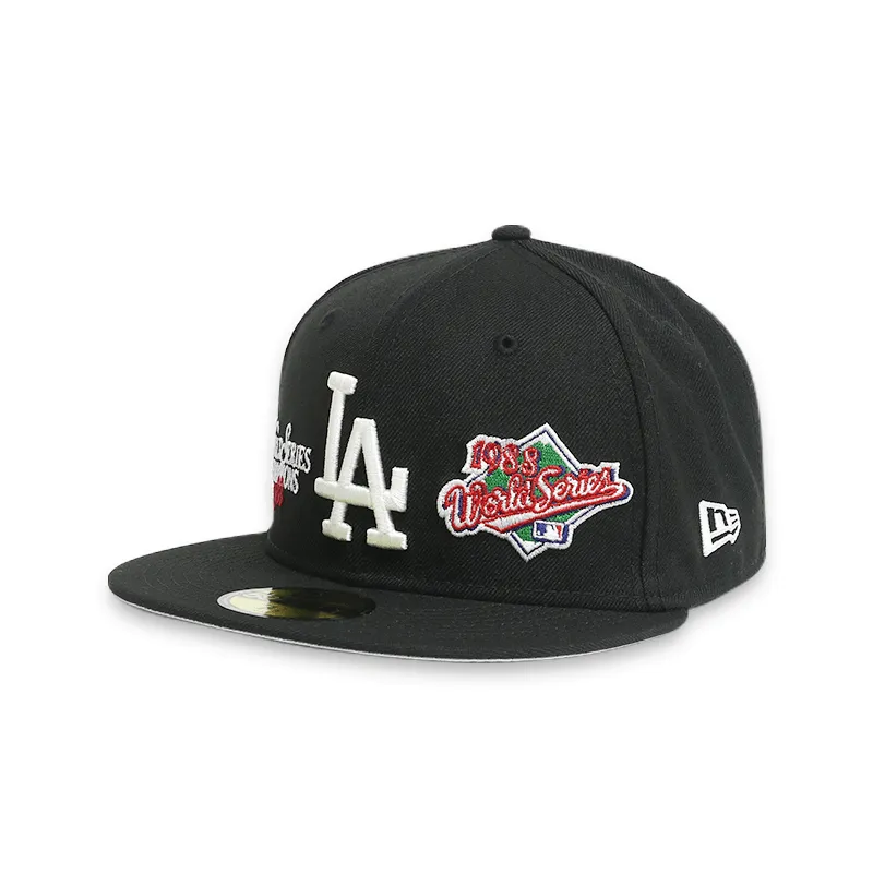 LA Dodgers WS Men's Black Fitted Hat