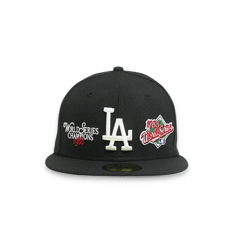 LA Dodgers WS Men's Black Fitted Hat