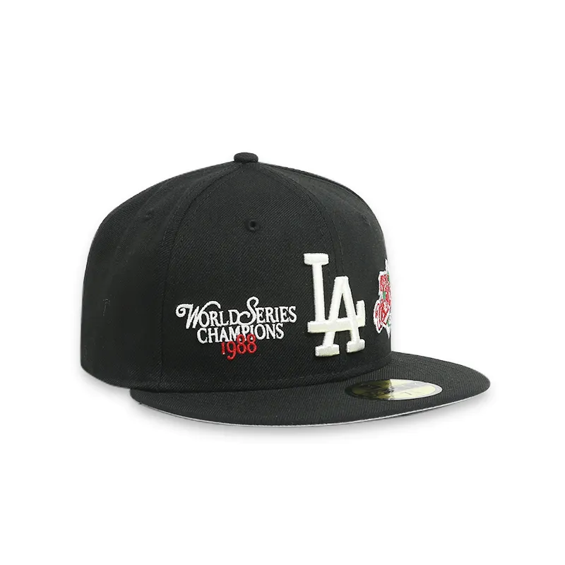 LA Dodgers WS Men's Black Fitted Hat