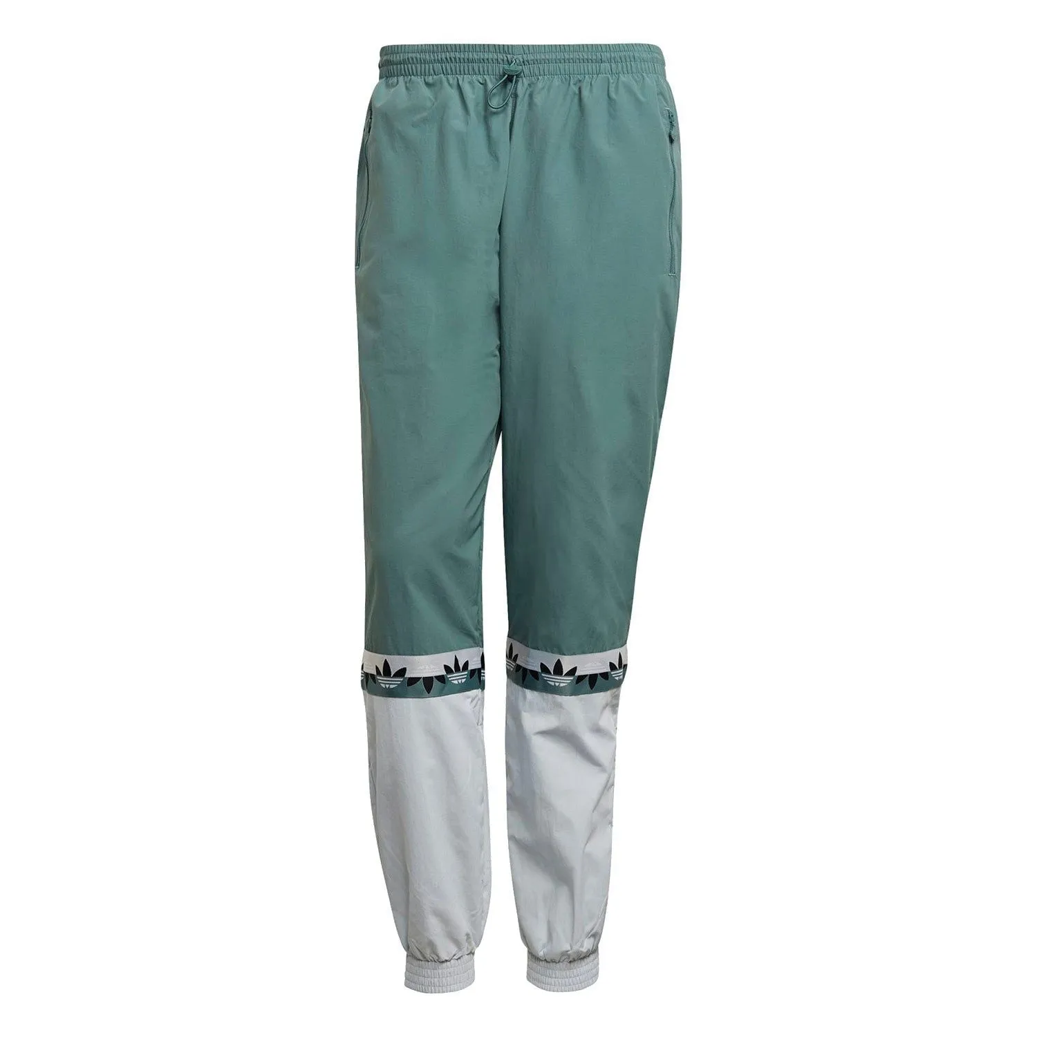 adidas Originals Adicolor Sliced Trefoil Joggers - Hazy Emerald / Halo Blue