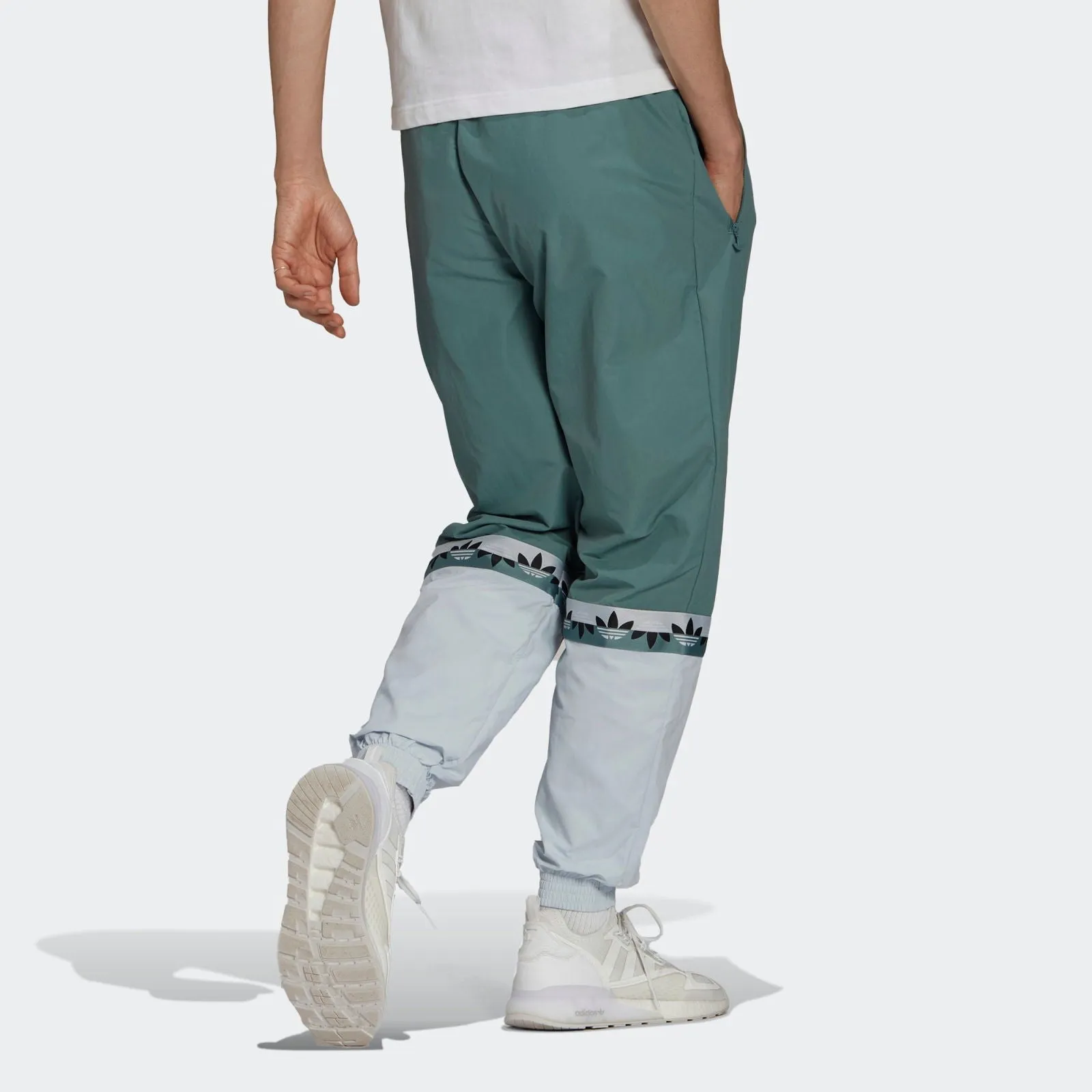 adidas Originals Adicolor Sliced Trefoil Joggers - Hazy Emerald / Halo Blue