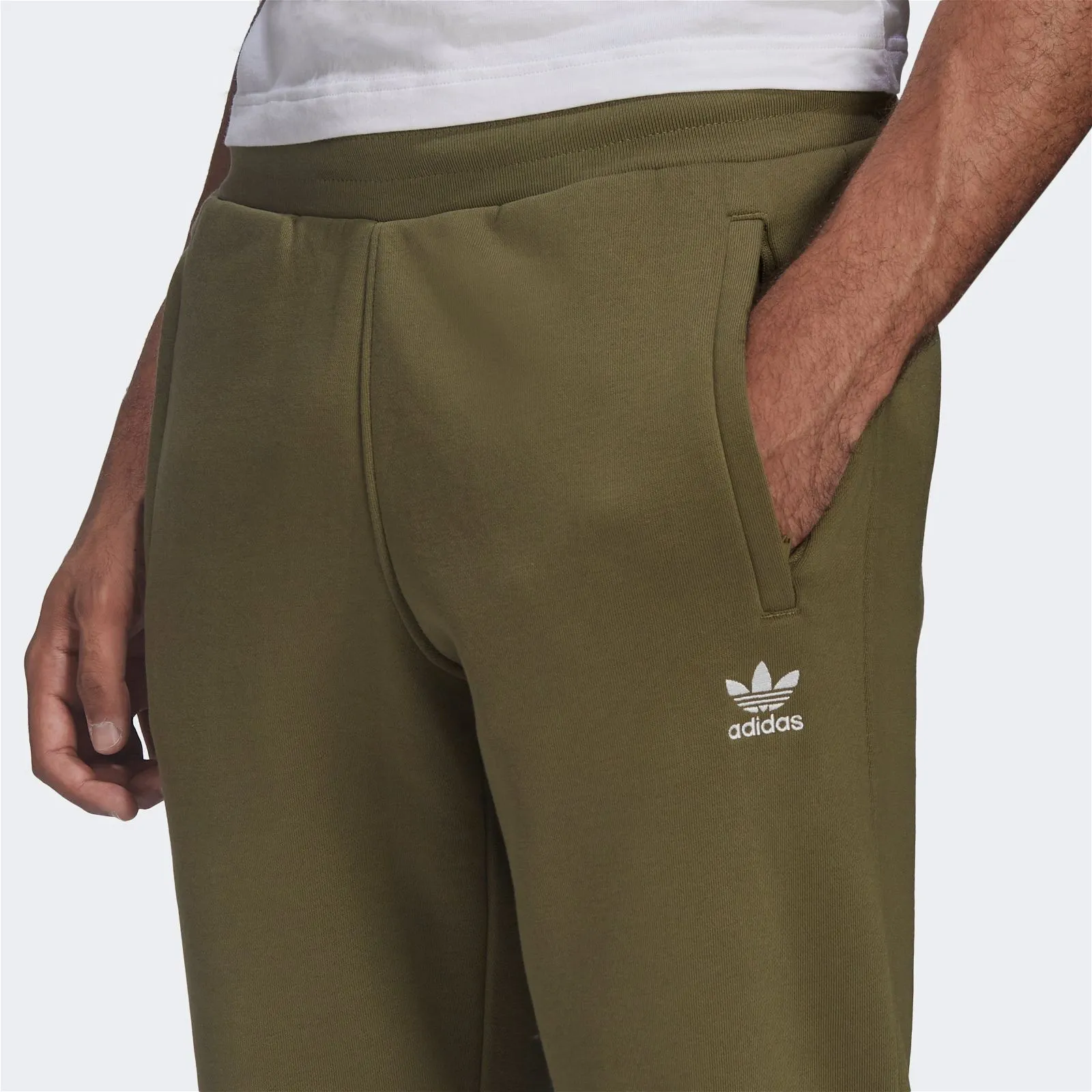 adidas Origina;s Adicolor Essentials Trefoil Joggers - Focus Olive Green