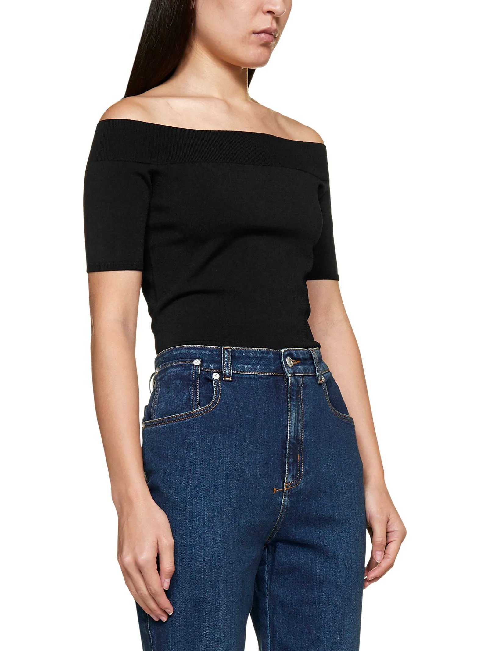 Off Shoulder Short Sleeve Top by Alexander McQueen