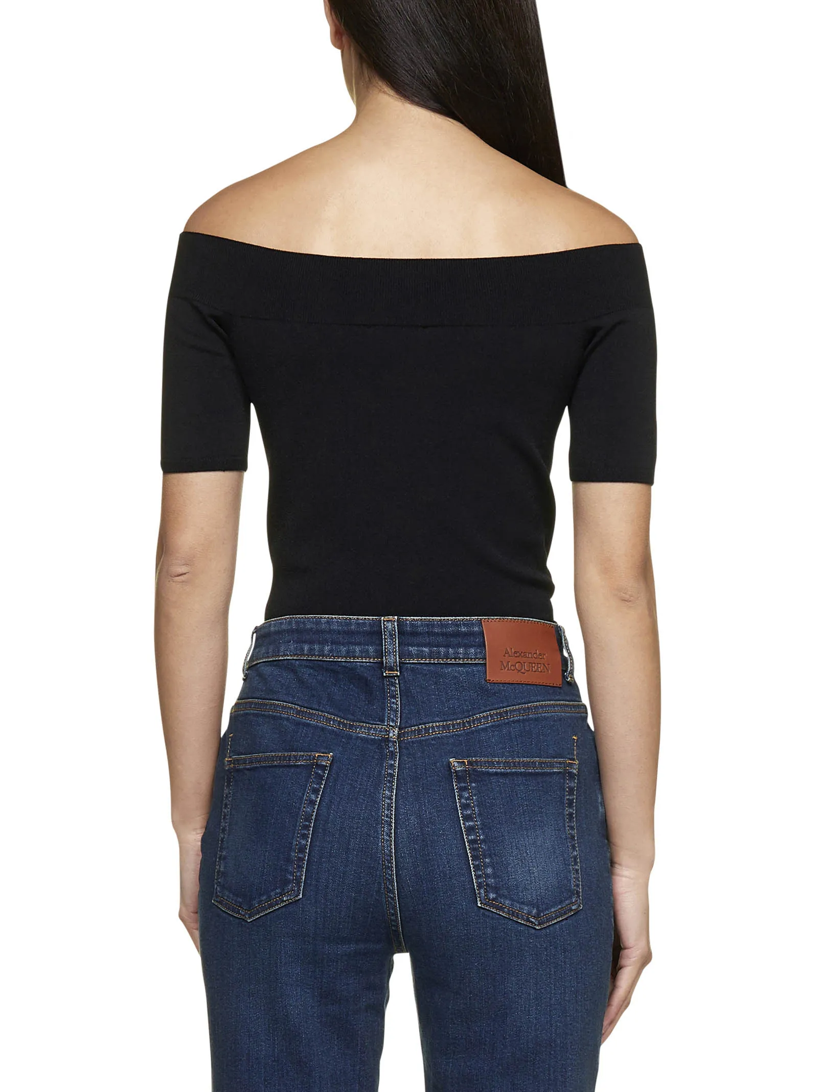 Off Shoulder Short Sleeve Top by Alexander McQueen