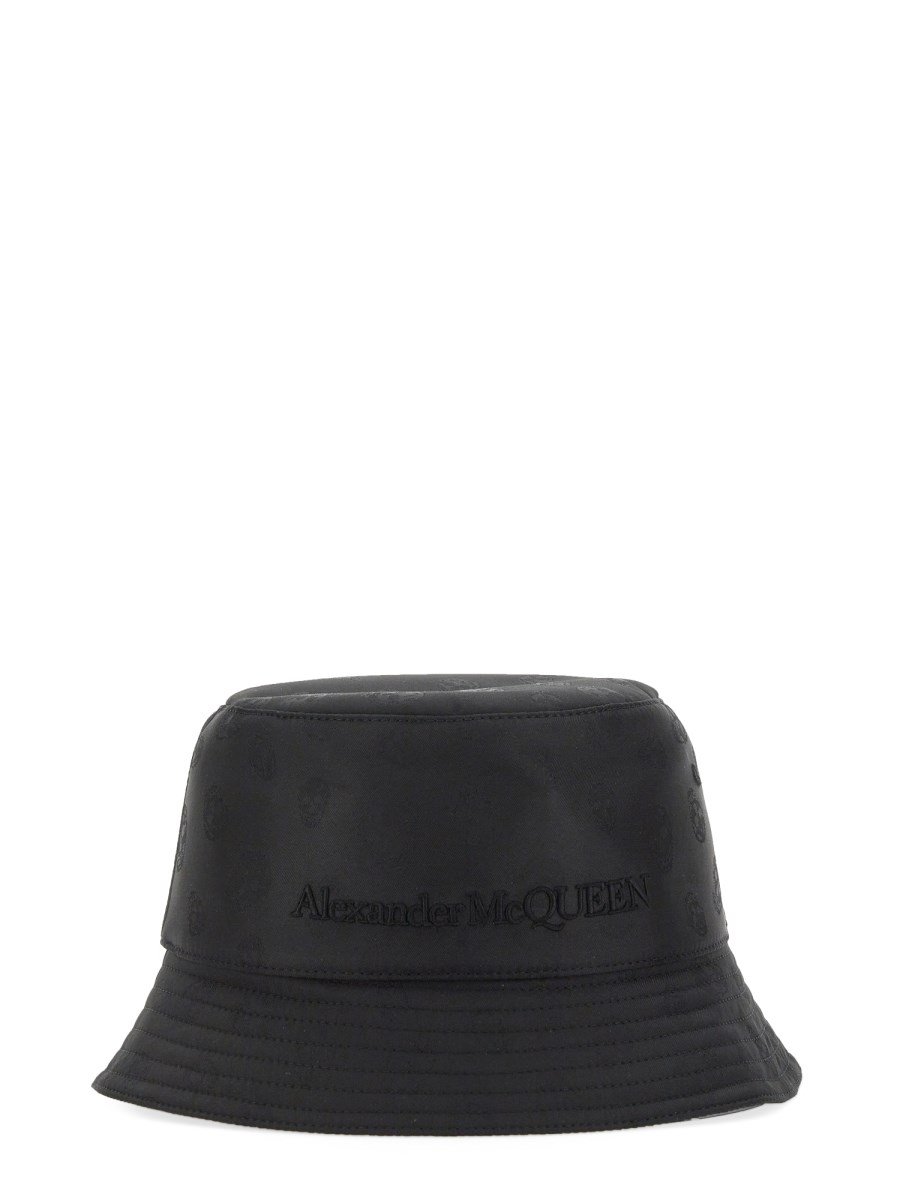 Alexander McQueen Silk Blend Bucket Skull Hat