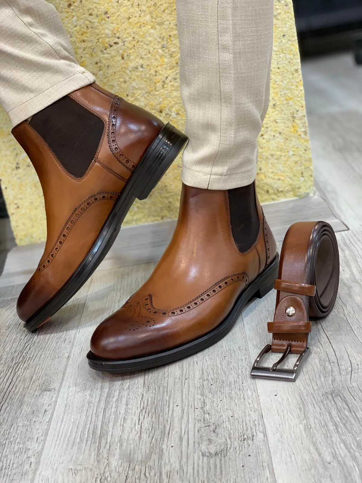 Almiro Brown Chelsea Boots