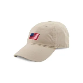 American Flag Needlepoint Hat- Khaki