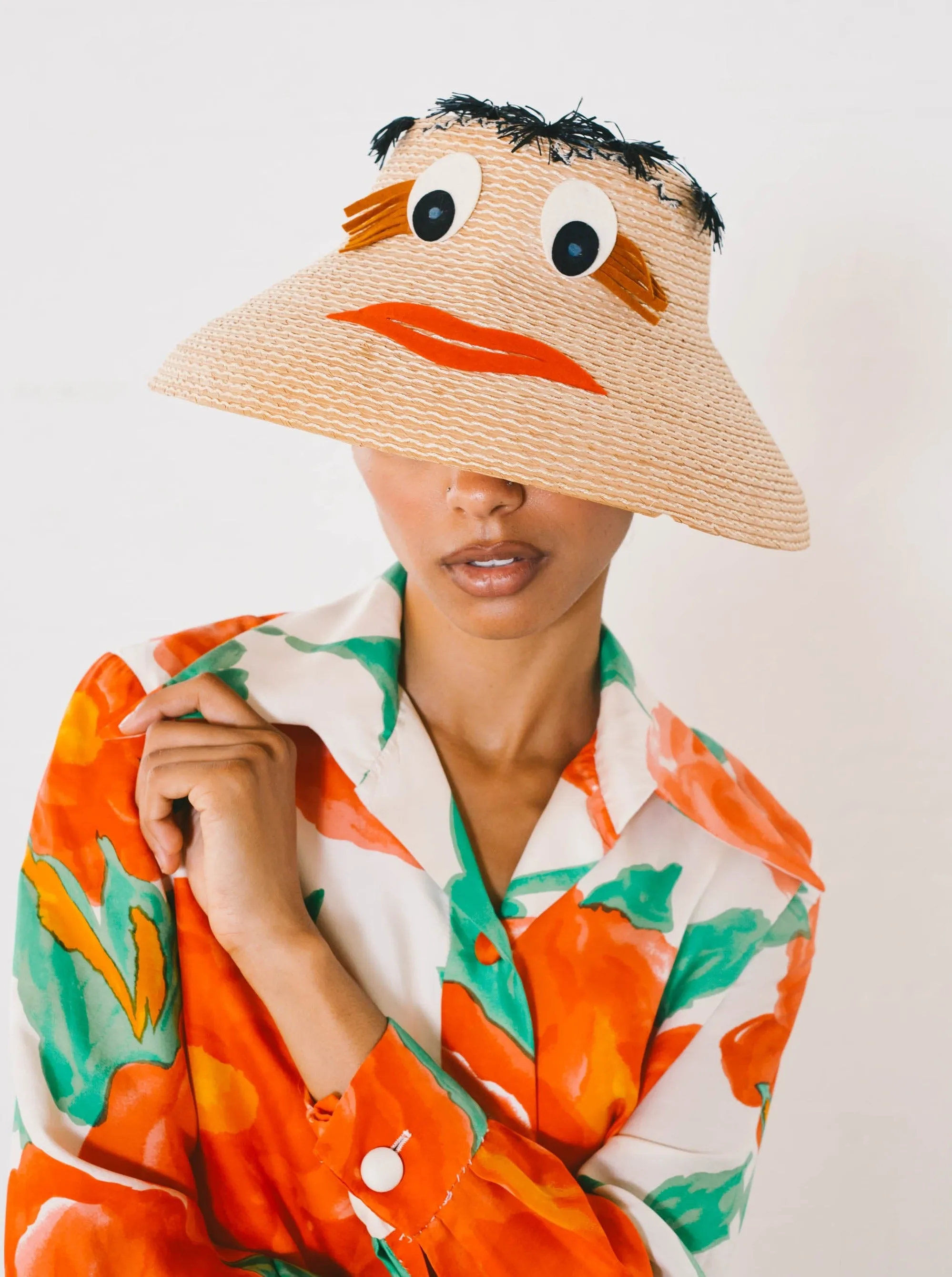 Applique Face Straw Hat