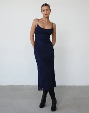 Navy Blue Midi Dress