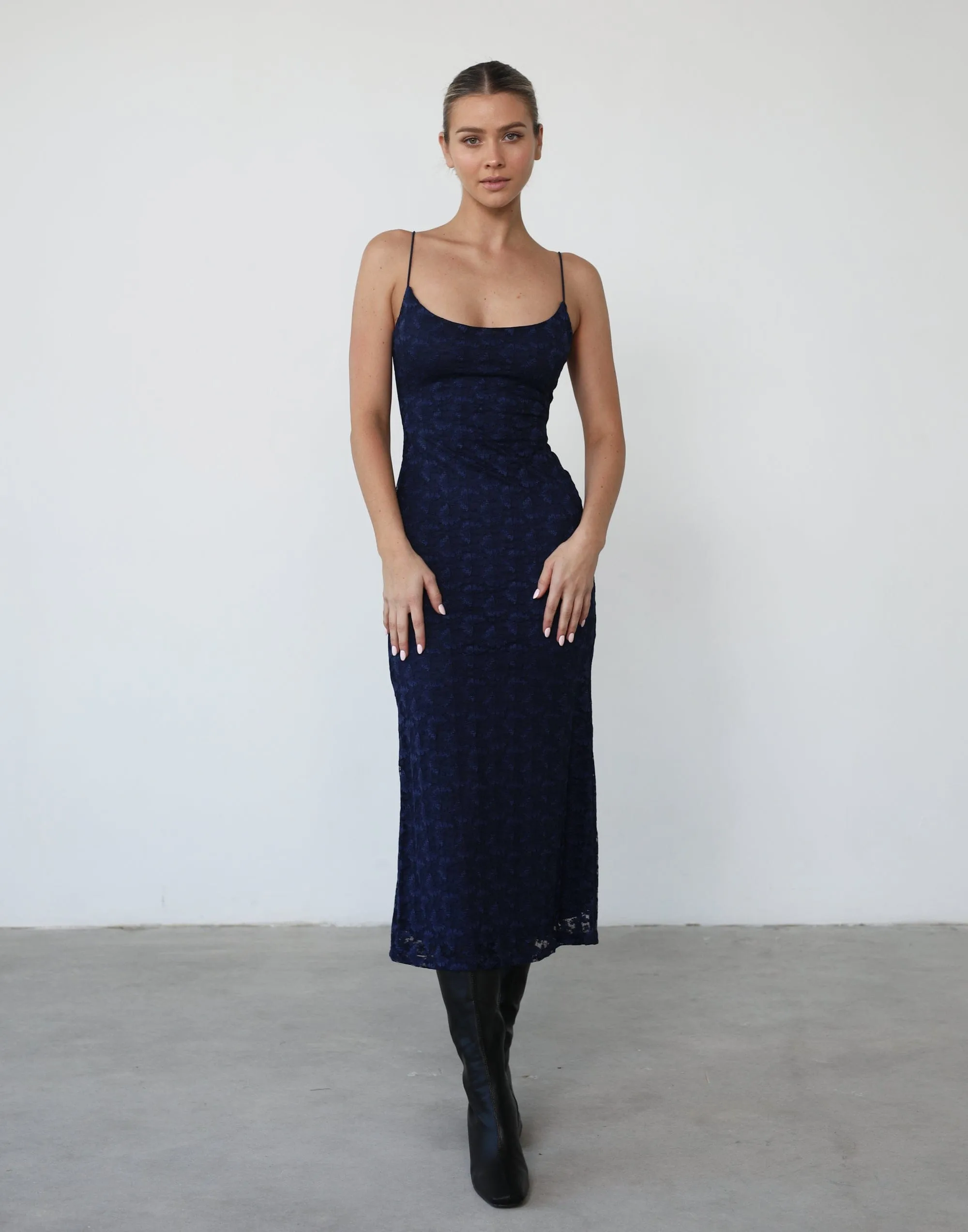 Navy Blue Midi Dress