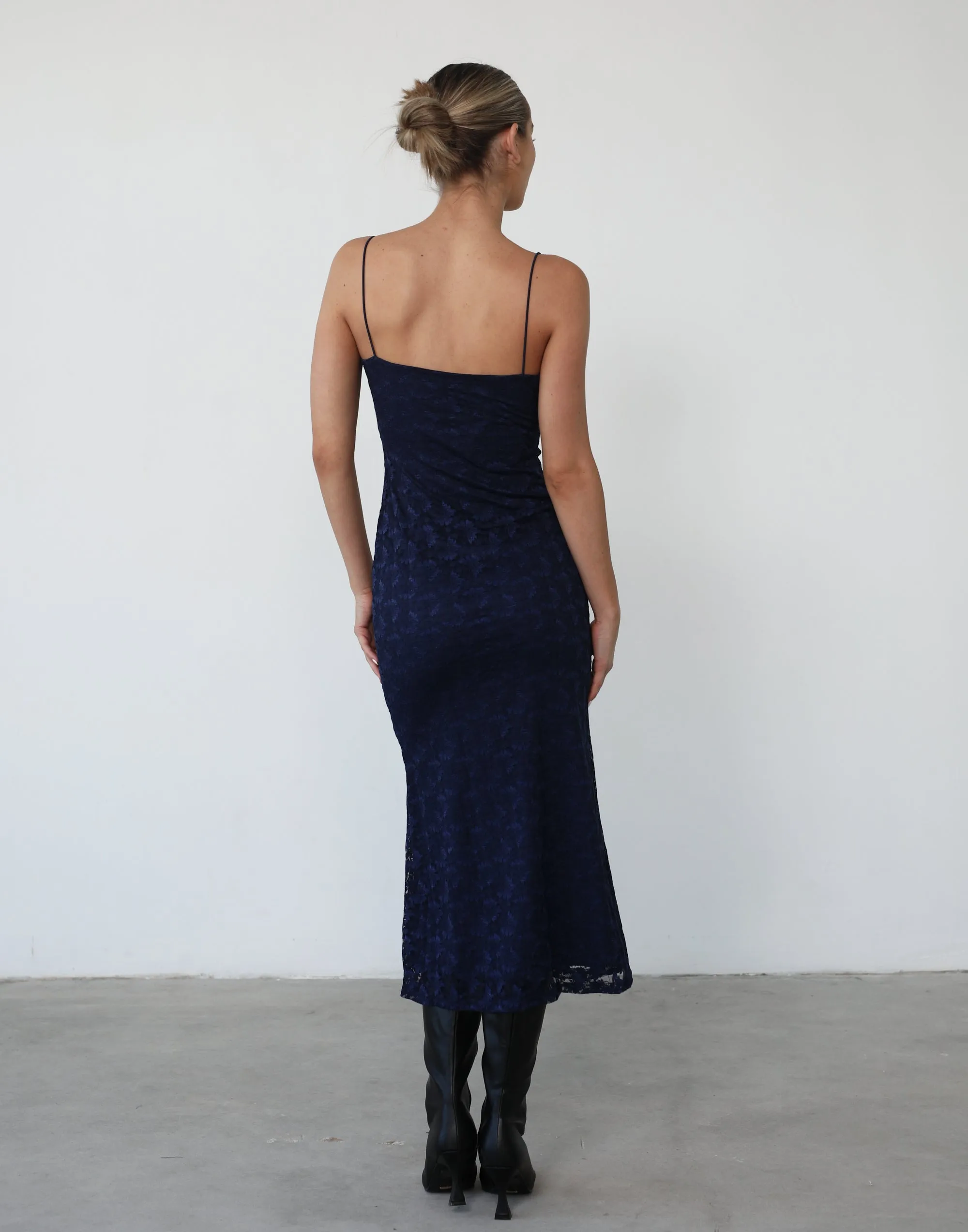 Navy Blue Midi Dress