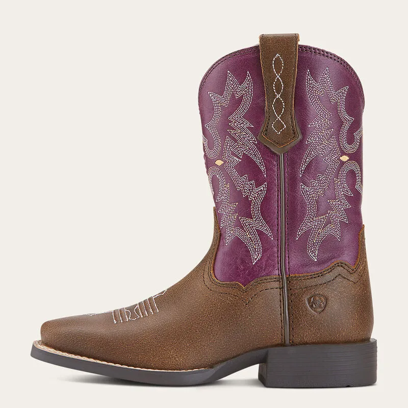 Ariat Children's Tombstone Bomber/Plum Square Toe Boot