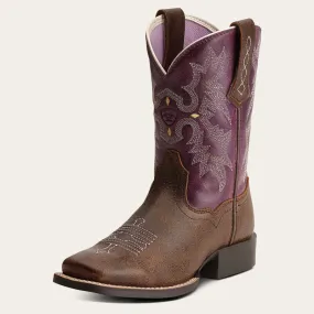 Ariat Children's Tombstone Bomber/Plum Square Toe Boot