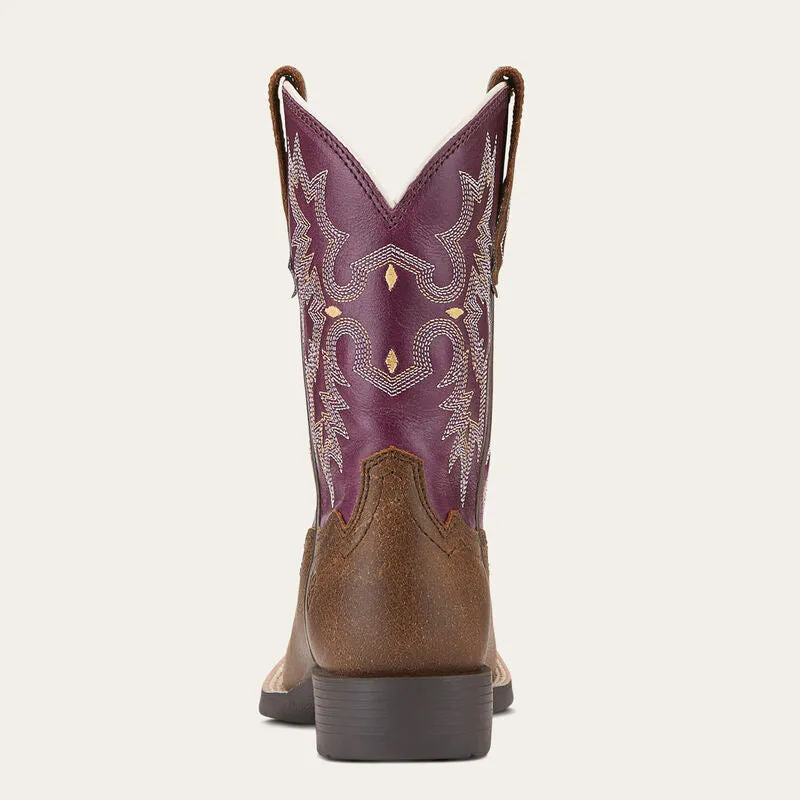 Ariat Children's Tombstone Bomber/Plum Square Toe Boot