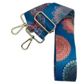 Blue Bag Strap with Assorted Prints