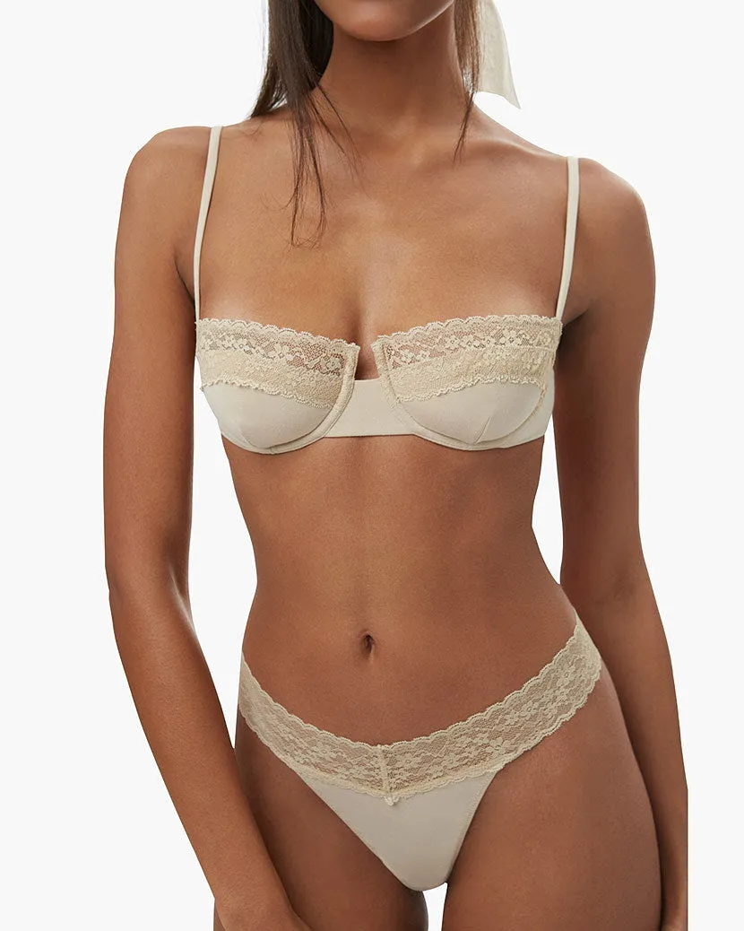 Balconette Lace Bra | Sand