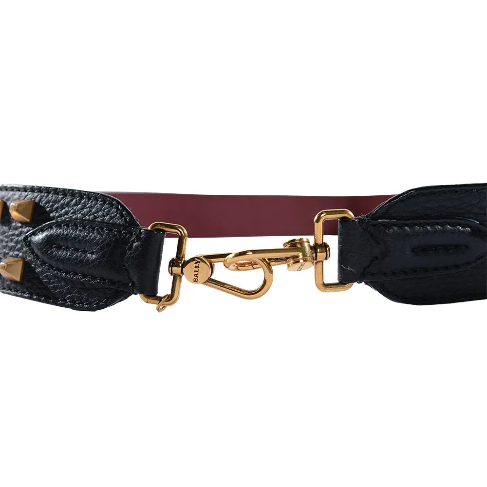 Bally Unisex Shoulder Strap in Black/Dark Red