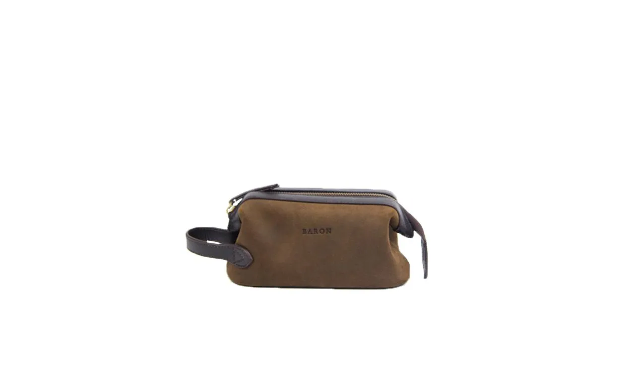 Baron Small Suede Wash Bag